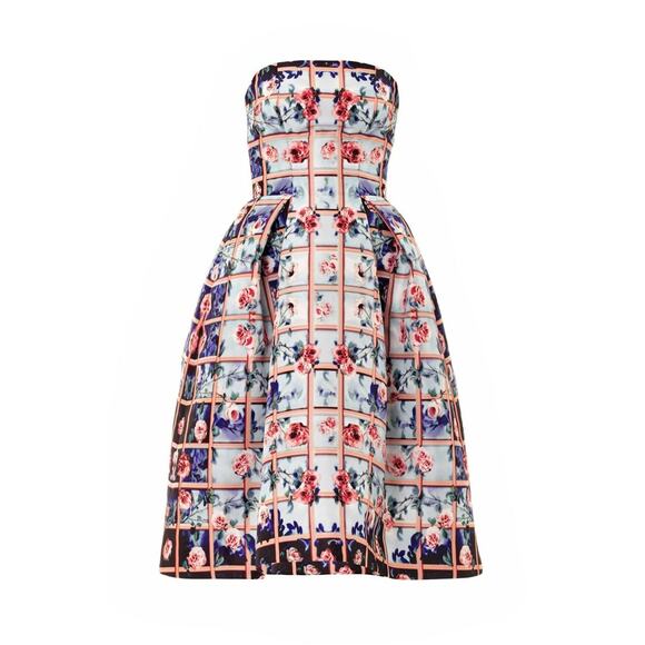 Mary Katrantzou Resort 2014 Strapless Floral Cocktail Dress Sz.44IT - Picture 3 of 7